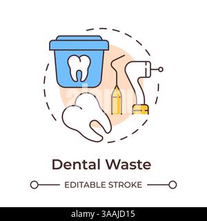 Dental waste multi color concept icon Stock Vector