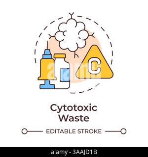 Cytotoxic waste multi color concept icon Stock Vector