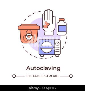 Autoclaving multi color concept icon Stock Vector
