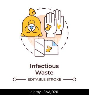 Infectious waste multi color concept icon Stock Vector