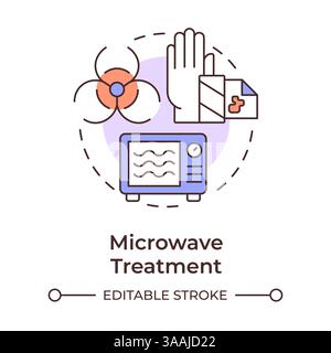 Microwave treatment multi color concept icon Stock Vector