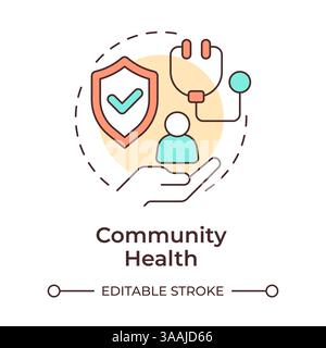 Community health multi color concept icon Stock Vector