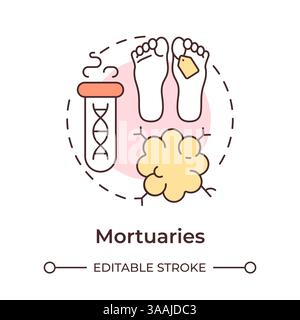 Mortuaries multi color concept icon Stock Vector