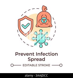 Prevent infection spread multi color concept icon Stock Vector