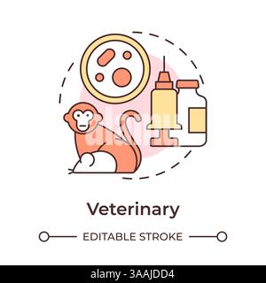 Veterinary multi color concept icon Stock Vector
