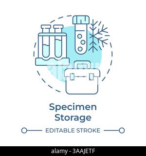 Specimen storage soft blue concept icon Stock Vector