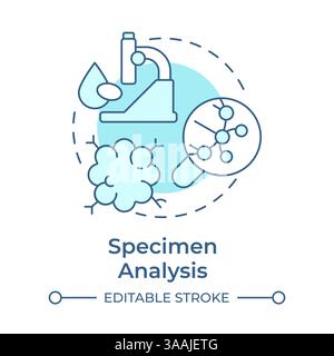 Specimen analysis soft blue concept icon Stock Vector