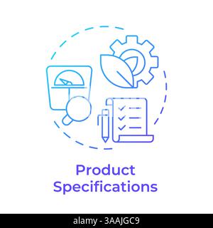 Product specifications blue gradient concept icon Stock Vector