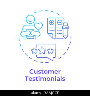 Customer testimonials blue gradient concept icon Stock Vector