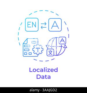 Localized data blue gradient concept icon Stock Vector
