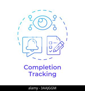 Completion tracking blue gradient concept icon Stock Vector