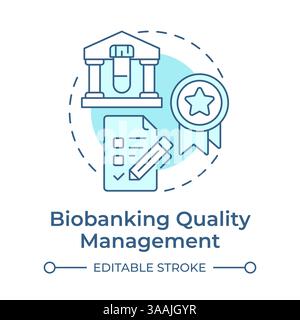 Biobanking quality management soft blue concept icon Stock Vector