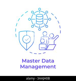 Master data management blue gradient concept icon Stock Vector