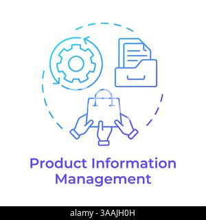 Product information management blue gradient concept icon Stock Vector