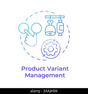 Product variant management blue gradient concept icon Stock Vector