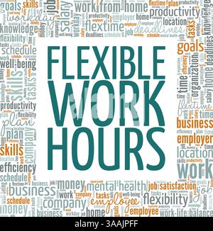 Flexible Work Hours - Flextime conceptual vector illustration word ...