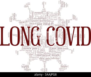 Long Covid conceptual vector illustration word cloud isolated on white background. Stock Vector