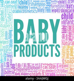 Baby Products conceptual vector illustration word cloud isolated on white background. Stock Vector