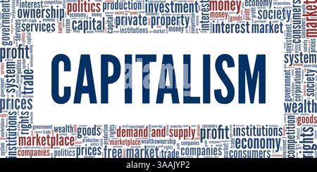Capitalism conceptual vector illustration word cloud isolated on white background. Stock Vector