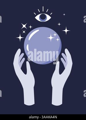 Crystal ball with all seeing eye Stock Photo - Alamy