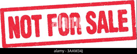 Vector illustration of the word Not for sale in red ink stamp Stock Vector