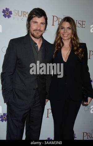 Christian Bale and Sibi Blazic attending the Knight of Cups Premiere