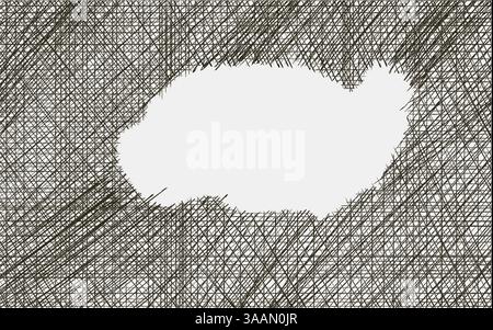 White background dotted with straight lines with a gap in the middle in the form of a spot, vector image. Stock Vector