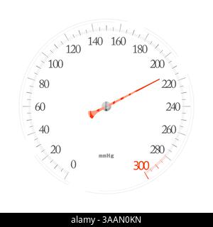 Sphygmomanometer (mechanical tonometer) isolated on white background. Vector illustration as a cork, emblem, sign, icon Stock Vector