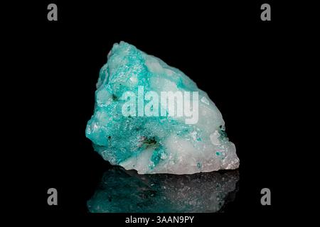 Natural rough blue-green Phoenix stone (Fynchenite, Ajoite) on dark background Stock Photo