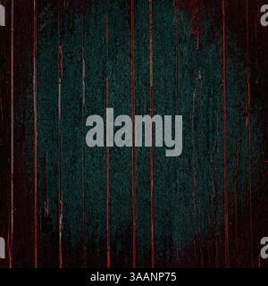 Dark red and teal weathered wooden boards creating a textured background Stock Photo