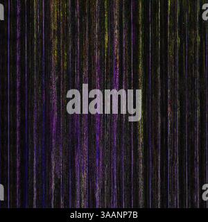 Distorted signal: abstract purple and green vertical lines creating visual interference Stock Photo