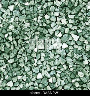 Green gravel forming seamless textured background for design Stock Photo