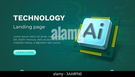 Ai chip, innovation tech, ai art technology. Vector Stock Vector