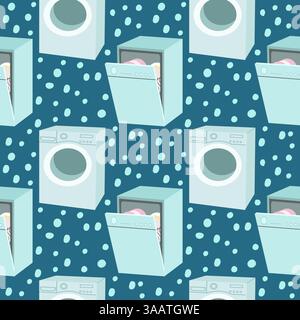 Pattern of Washing Machines and Dishwashers Stock Vector