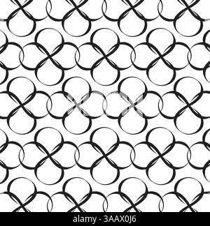 Pattern Black and White Colors Abstract Infinity Cross Monogram Style Network Decorative Ornament Stock Vector