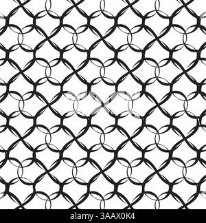 Pattern Black and White Colors Abstract Infinity Cross Monogram Style Network Decorative Ornament Stock Vector