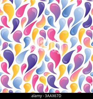 Seamless multicolored gradient vector pattern. Hand drawn elements. Abstract ornate seamless background. Rainbow drops Stock Vector