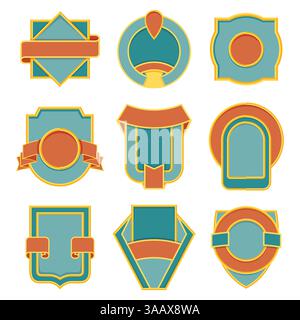 Set of retro vintage badges. Vector badge flat modern style vector illustration. Logo, emblem, label design Stock Vector