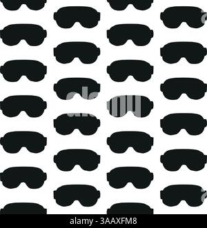 Vector seamless pattern of snowboard mask Stock Vector