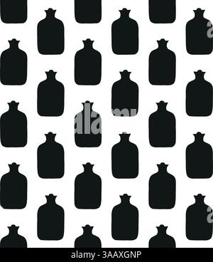 Vector seamless pattern of warmer silhouette Stock Vector