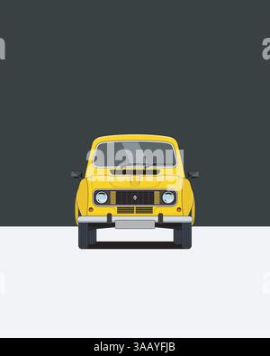 France, 1961-1993: Renault 4. Vector illustration Stock Vector