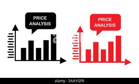 Price Analysis Infographic with Bar Chart and Speech Bubble for Business and Financial Data Representation Stock Vector