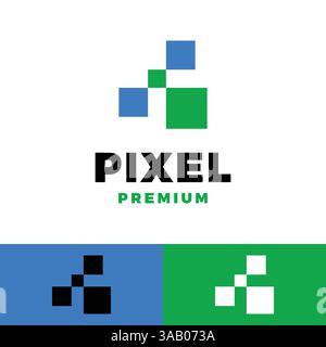 pixel icon vector logo template illustration design Stock Vector