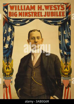 Vintage poster for William H. West's Big Minstrel Jubilee. Stock Photo