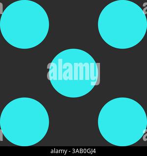 Seamless black and turquoise polka dot pattern. Round circles in modern style. Geometric abstract vector design for print on textile. Minimalistic ret Stock Vector