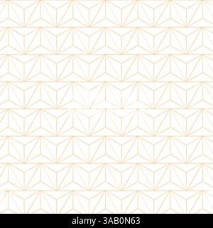 A minimalist geometric pattern with thin orange lines, triangular shapes, and a clean, symmetrical arrangement on a white background. Stock Vector