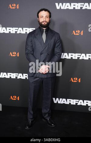 Cosmo Jarvis arriving for a special screening of Warfare, at The Cinema