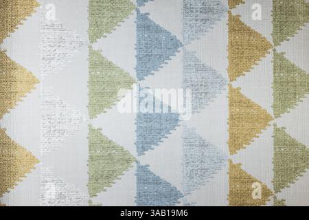Colorful geometric triangle fabric texture background in pastel tones Stock Photo