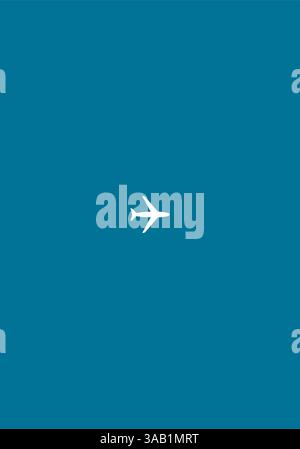 Minimalist and simple airplane illustration. Flat aircraft icon. Vector illustration Stock Vector