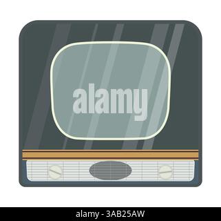 Vector illustration. Analogue retro TV , channel and signal selector. Isolated on white background. Stock Vector